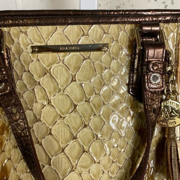 #165 BRAHMIN Champagne & Bronze Bag - Picture 7 of 13